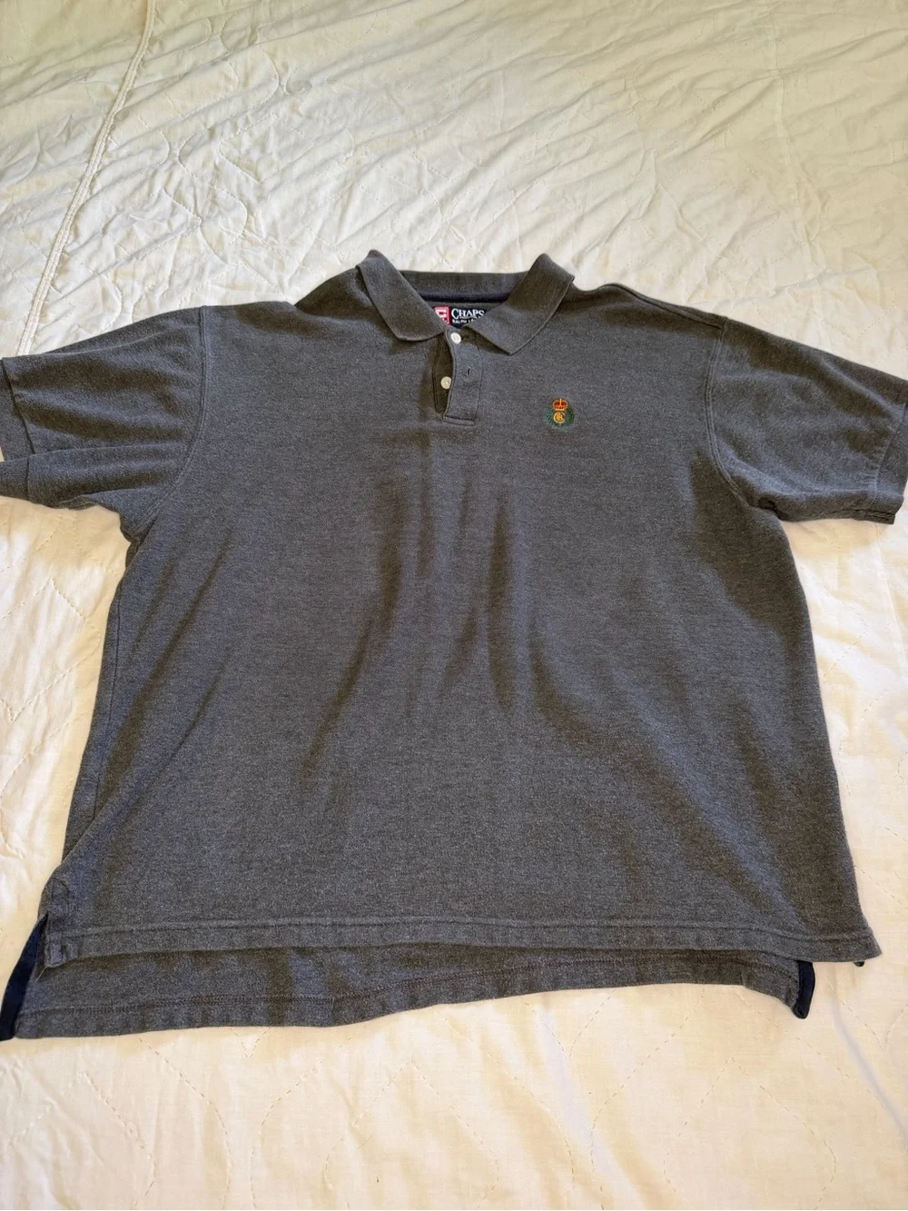 Ralph Lauren Chaps Men's Gray Polo with Embroidered Crest
